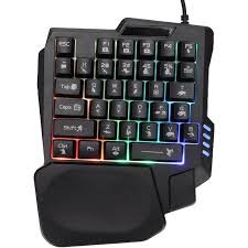 AMC TECH GK103S Single Handed USB Keyboard Luminous Gaming Connectiongod Throne Left Hand Mechanical Feel Keyboard